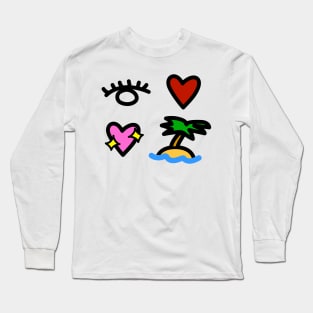 Eye Heart Sparkle Heart Island Long Sleeve T-Shirt